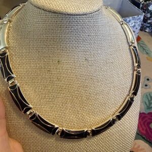 Monet Black and Gold Statement Necklace